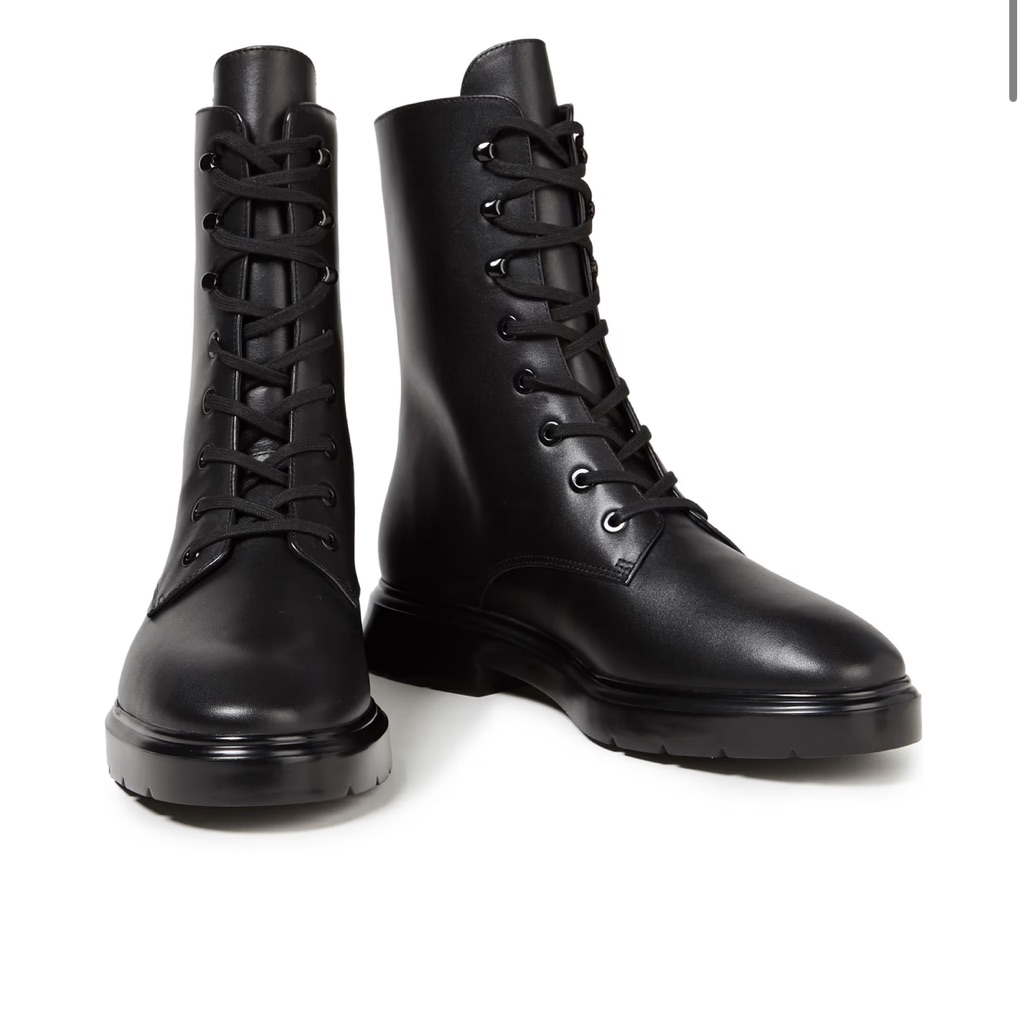 Stuart Weitzman Black Lace-Up Women's Boots